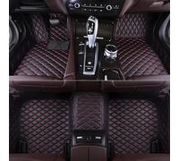 Leather Car Floor Mats for Nissan Qashqai J10 2008 2009 2010 2011 2012 2013 2014, Durable Easy Maintenance Secure Fit Full Cover Car Foot Mats,BlackRed