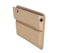 Leather Car Gap Bag Pocket Organizer PU Leather Car Seat Gap Storage Bag Console Side Crevice Filler Organizer Box For Phone Key With Charger Cable Hole(PC BEIGE 1 PC)