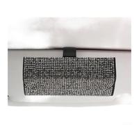 Leather Car Glasses Holder with Studs One-Hand Use | leather build, metal studs decor, for durable daily use, protects lenses from scratches, sl ar interior upgrade