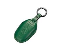 Leather Car Key Case Cover Key Bag compatible with Peugeot GT-Line 206 207 208 301 307 308 407 408 508 607 Protect Set(H GREEN)
