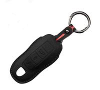 Leather Car Key Case Cover Shell For Porsche For Cayenne 911 996 For Macan For Panamera For Boxster 986 987 981 Protected Fob CLVCCZTZGW(Black Set 2)