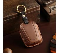 Leather Car Key Cover Case Protector Shell Holder Fob Set For I3 I8 Series Keyless Styling Keychain OUSDUO(Brown)