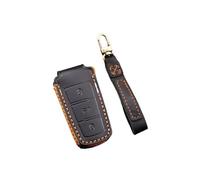 Leather Car Key Cover Keychain Holder Case Protector For VW For Passat For CC B6 B7 SS 3C For Magotan R36 3c5 Auto Parts(Black)