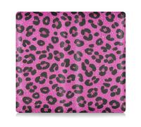 Leather Car Registration & Insurance Card Holder Men Women vehicle Glove Box Organizer for Cards, Essential Document Driver License Fake Glitter Leopard Print Rose Red