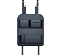 Leather Car Seat Back Organizer 37x44cm Multi Pocket Storage Black | Made from leather and EVA with elastic straps for stable fit features various pockets for daily commute or travel