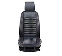 Leather Car Seat Cover Car Wooden Bead Seat Cushion Summer Cool Car Seat Cover(Black)