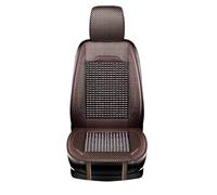 Leather Car Seat Cover Car Wooden Bead Seat Cushion Summer Cool Car Seat Cover(Coffee)