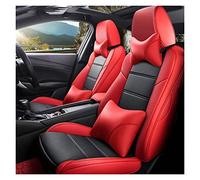 Leather Car Seat Cover Custom For Nissan For Patrol For Sunny For Quest For Terra For Navara For Nv200 For Paladin For Kicks For Maxima For Murano For Lannia Seat Cover Cushion(Black Red 4pcs,A)
