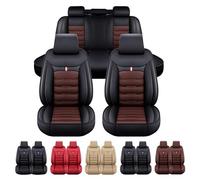 Leather Car Seat Cover Full Set for Skoda Kodiaq 7-Seat 2016-2021 2022 2023 2024 Fully Surround Custom Seat Cushions Seat Protection Interior Accessories,BlackCoffee