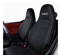 Leather Car Seat Cover Sets for Smart 451 Fortwo Deluxe Waterproof Protector Adjustable Removable Car Seat Cushions Accessories,Black style