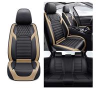 Leather Car Seat Cover Sets for VW Taigo 2021-2025, Custom Full Coverage Car Seat Covers Full Set for 5-Seater Waterproof Car Seat Cushion Protector,D/Beige