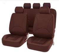 Leather Car Seat Covers for Dacia Logan MCV Stepway 2017-2020, Custom Breathable Seat Covers Protectors Waterproof NonSlip Full Set Interior Accessories, Coffee