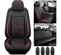 Leather Car Seat Covers for VW Tiguan R-Line 2019-2023, Automotive Seat Cushion Waterproof Car Seat Protector Car Accessories, D-Black Red