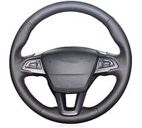 Leather Car Steering Wheel Cover, For Ford Focus 3 2015-2018 Kuga 2016-2019 Escape C-MAX Ecosport 2018-2019,Red And Blue Line