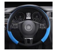 Leather Car Steering Wheel Cover Fun Volante For VW For T4 For T5 For T6 For Multivan For Caravelle Auto Interior Accessories Steering Wheel Protective Cover Steering Wheel Glo (Color : Blue)