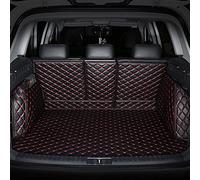 Leather Car Trunk Mats Custom For Genesis GV80 G70 Coupe G80 GV70 G90 GV90 AWD Carpets Covers Foot Car Floor Mat Protector Guard(Black with red)