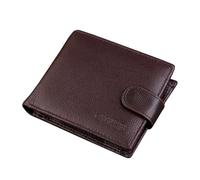 Leather Card Holder Wallets Custom Slim Classic for Men Short RFID(Coffee)