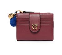 Leather Card Holder with Charm - female - PINKO - Wallets & Cardholders - Red - ONE SIZE - Accessories ONE SIZE