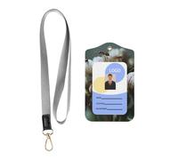 Leather Card Name Tag Vertical Id Protective Bag Ants Clip, Card Badge Leather Holder, Suit for Teachers, Students, and Office Crowds.