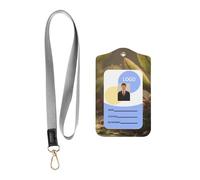 Leather Card Name Tag Vertical Id Protective Bag Ants Clip, Card Badge Leather Holder, Suit for Teachers, Students, and Office Crowds.