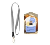 Leather Card Name Tag Vertical Id Protective Bag Cute Guinea Pig Clip, Card Badge Leather Holder, Suit for Teachers, Students, and Office Crowds.