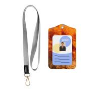 Leather Card Name Tag Vertical Id Protective Bag Golden Retriever Clip, Card Badge Leather Holder, Suit for Teachers, Students, and Office Crowds.