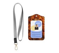 Leather Card Name Tag Vertical Id Protective Bag Golden Retriever Clip, Card Badge Leather Holder, Suit for Teachers, Students, and Office Crowds.