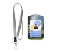 Leather Card Name Tag Vertical Id Protective Bag Golf Course Clip, Card Badge Leather Holder, Suit for Teachers, Students, and Office Crowds.