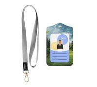 Leather Card Name Tag Vertical Id Protective Bag Golf Course Clip, Card Badge Leather Holder, Suit for Teachers, Students, and Office Crowds.