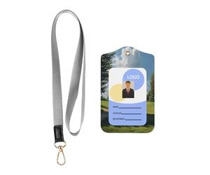 Leather Card Name Tag Vertical Id Protective Bag Golf Course Clip, Card Badge Leather Holder, Suit for Teachers, Students, and Office Crowds.