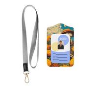 Leather Card Name Tag Vertical Id Protective Bag Skeleton Clip, Card Badge Leather Holder, Suit for Teachers, Students, and Office Crowds.