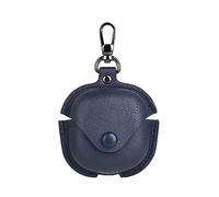 Leather Case Compatible for Samsung Galaxy Buds 2 Pro/Galaxy Buds 2/Galaxy Buds Pro/Galaxy Buds Live Protective Case with Keychain, Cute Cool Earphone Cover for Galaxy Earbuds Charging Case (Blue)