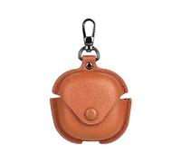Leather Case Compatible for Samsung Galaxy Buds 2 Pro/Galaxy Buds 2/Galaxy Buds Pro/Galaxy Buds Live Protective Case with Keychain, Cute Cool Earphone Cover for Galaxy Earbuds Charging Case (Brown)