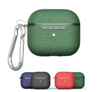 Leather Case for AirPods 4, Premium Genuine Leather Cover for AirPods 4 Case,Simple High-end Drop-proof Protective Earphone Case for Women and Man