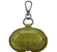 Leather Case for Beats Studio Buds with Keychain - Protective Cover with Charging Port Access, Supports Wireless Charging, Lightweight Travel Earbud Case for Men & Women (Black)