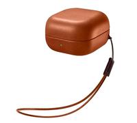 Leather Case for Galaxy Buds 4/4 Pro 2026, ICARER Premium Genuine Leather Shockproof Protective Case Cover for Samsung Galaxy Buds 4/4 Pro Earphones Charging Case LED Visible Wireless Charger-Brown