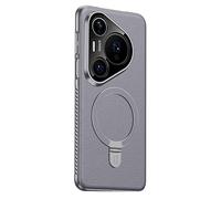 Leather Case For Huawei Pura 80/80 Pro/80Pro+/80 Ultra, Light Camera Protection Slim Cover, Magnetic Suction Ring Classic Phone Case(Gray,80 Ultra/80 Pro)