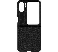 Leather Case for Oppo Find N2 Flip Croco Effect Raised Edges