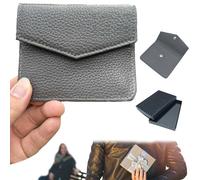 Leather Cash Gift Envelope,Cash Gift Holder Leathers,Money Gift EnvelopeCard Holder,Slim Minimalist Leather Pouch with Invisible Snap,Ultra Thin Design,Wedding Birthday,4.1x3.5 inch (Grey)