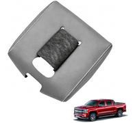 Leather Center Console Armrest Cover Replacement for Chevrolet Silverado 2014-2018 - Car Interior Lid Pad Cushion for Armrest Box Protector,Grey