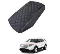 Leather Center Console Armrest Cover Replacement for Ford Explorer 2011-2019 - Car Interior Lid Pad Cushion for Armrest Box Protector
