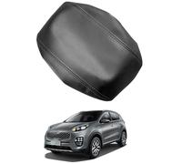 Leather Center Console Armrest Cover Replacement for Kia KX5 2016-2020 - Car Interior Lid Pad Cushion for Armrest Box Protector,Black-Black Line