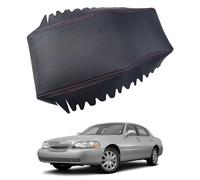 Leather Center Console Armrest Cover Replacement for Lincoln City 2006-2011 - Car Interior Lid Pad Cushion for Armrest Box Protector,Black-Red Line