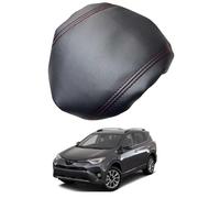 Leather Center Console Armrest Cover Replacement for Toyota RAV4 2013-2018 - Car Interior Lid Pad Cushion for Armrest Box Protector,Black-Red Line