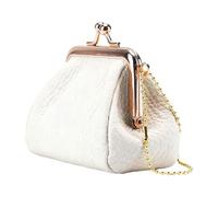Leather Change Purse Kiss Lock Card Holder Bag