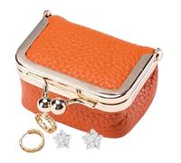 Leather Change Purse | Small Cash Purse - Soft Coin Purse Pouch Car Key Case Wallet Organizer with Kiss Lock for Women