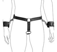 Leather Chastity Pants for Man,Male Chastity Belt with O-Ring Sexy Thong for Adult Play,Underwear Bedroom BDSM Toys for Extreme Love,Hog Ties Restraint SM Sex Toys for Couples Flirt Fetish
