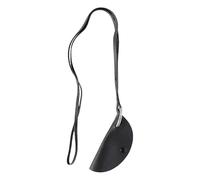 Leather Chest Bag - 11 x 4.5 cm / 4.33 x 1.77 Inch Leather Key Pocket | Mini Halter Bag Made In A Unique Semicircular Shape, Designed To Attract Attention, black, Siehe Beschreibung