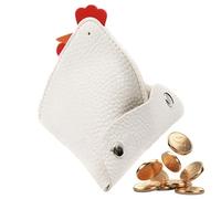 Leather Chicken Purse - Rooster Shape PU Leather Wallet - Key Case with Buckles, Headphone Bag Clutch Purse for, Keys, Cards, Cash Besreey