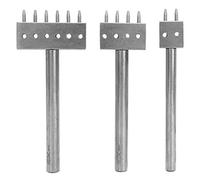 Leather Chisel, 3Pcs Carbon Steel Spacing Hole Punch Tool Kit Leather Stitching Punch Tools Perforate Sew Tools(8mm)